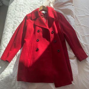 Anne Klein L Red Peacoat